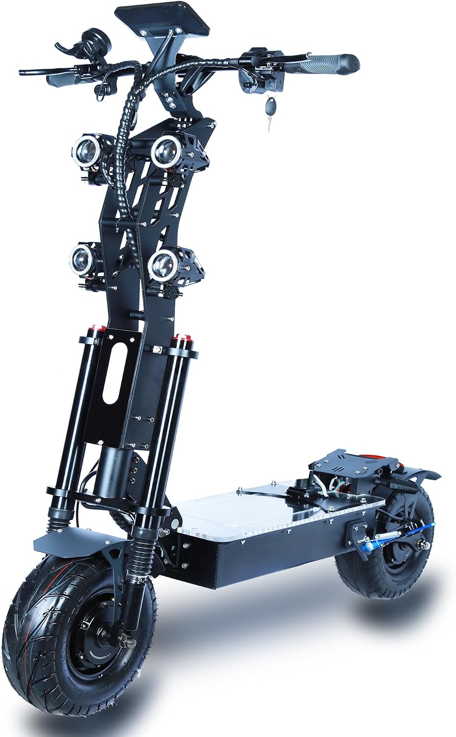 HWWH P3 Elektroscooter, 13 Zoll, klappbar, mit LED, bürstenlos, Schwarz
