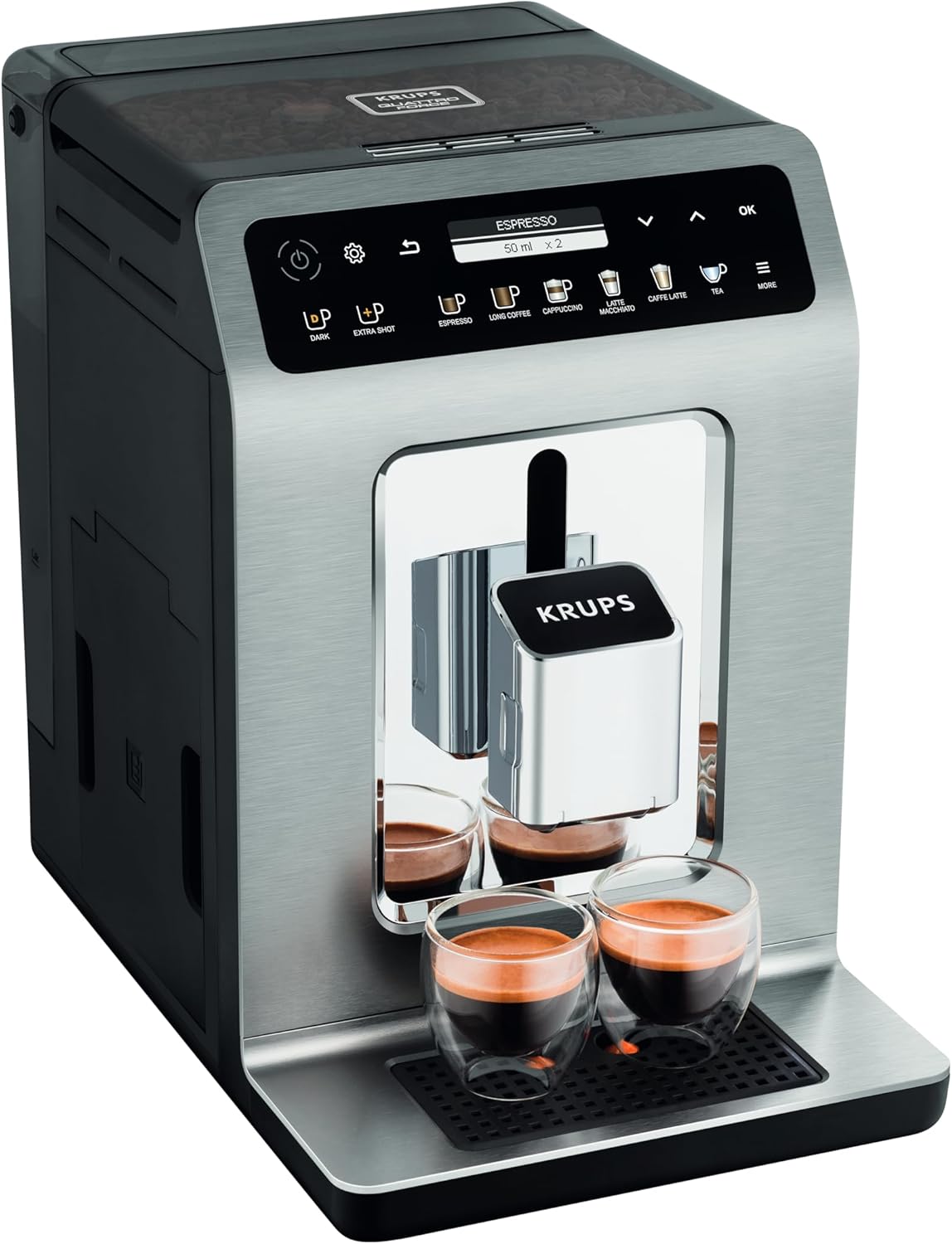 KRUPS EA894T10 Kaffeevollautomat, Silber, aus Metall