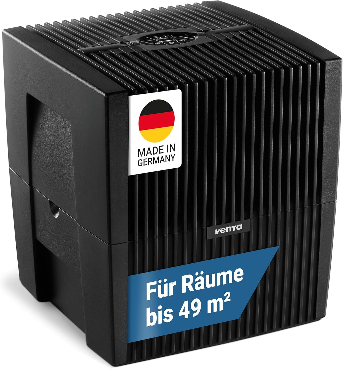 VENTA LW25 Luftbefeuchter für ein Zimmer, 7 l, 24 dB, 45 m², Schwarz