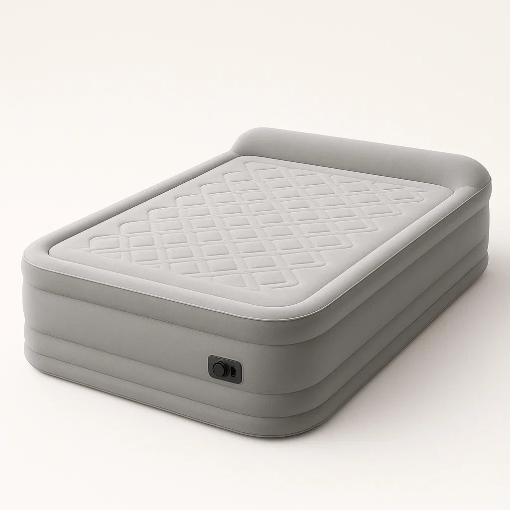 Aufblasbares Luftbett PVC Grau 203x152x46 cm