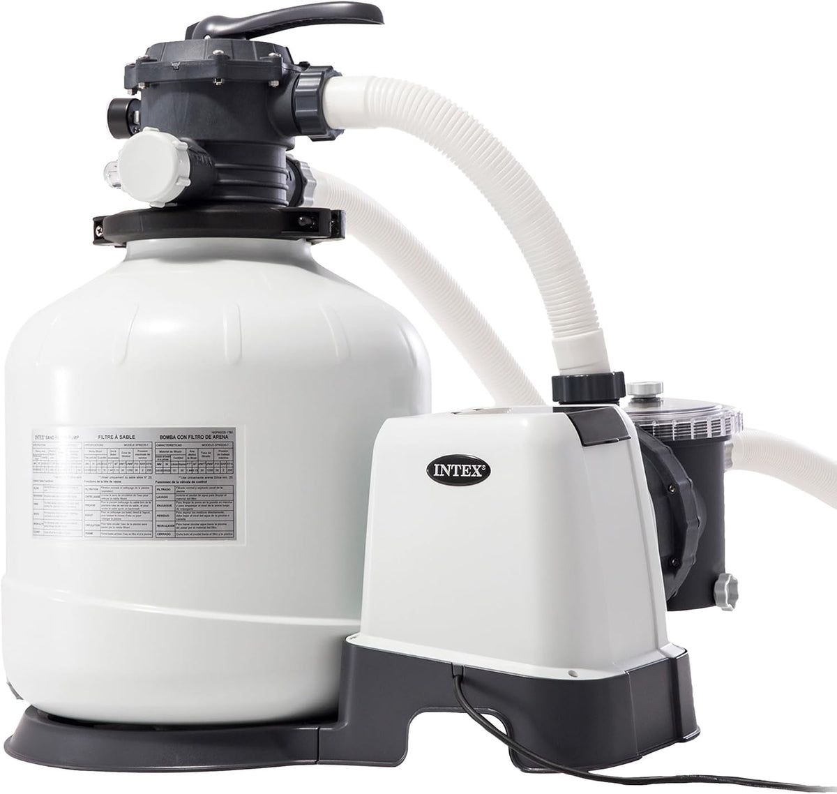 Intex Pumpen, 42.000 l, 12 m³, mit Timer, Grau/Schwarz