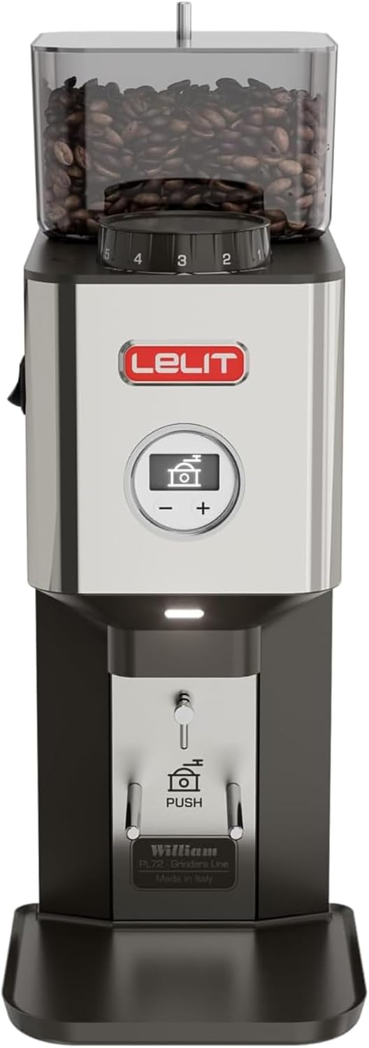 Lelit PL72-P Manuelle Kaffeemühlen, Schwarz/Silber, höhenverstellbar