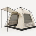 Campingzelt 4 Personen Polyester Beige und Schwarz