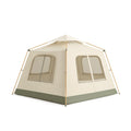Achteckiges Campingzelt aus Polyester in Beige und Grün 300cm x 300cm x 250cm