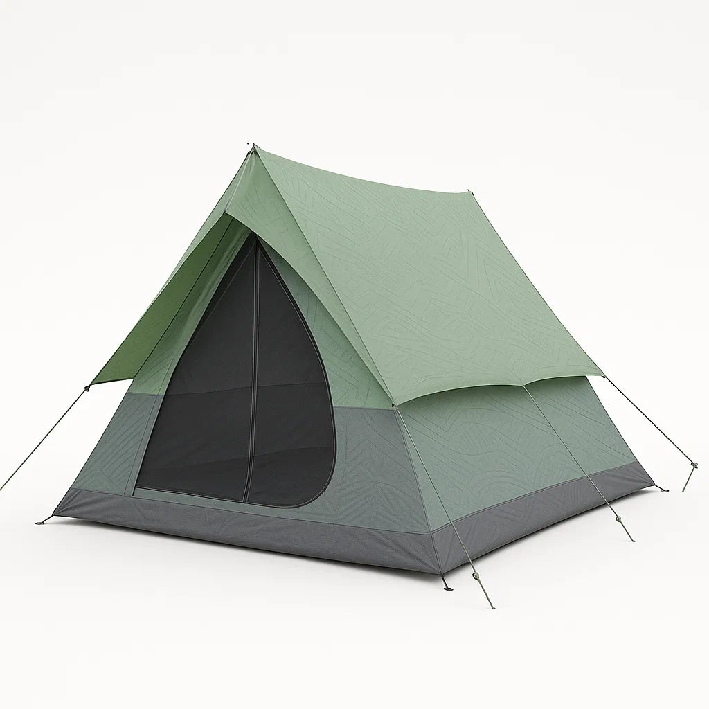 Campingzelt 2-Personen Pyramidenform Grün Polyester 200x200x150 cm