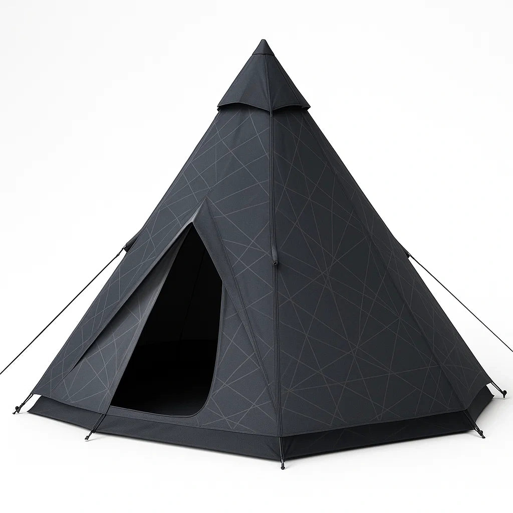 Tipi Zelt Outdoor Grau Polyester