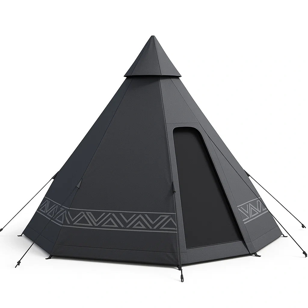 Tipi Zelt Dunkelgrau Polyester 300 x 300 x 250 cm