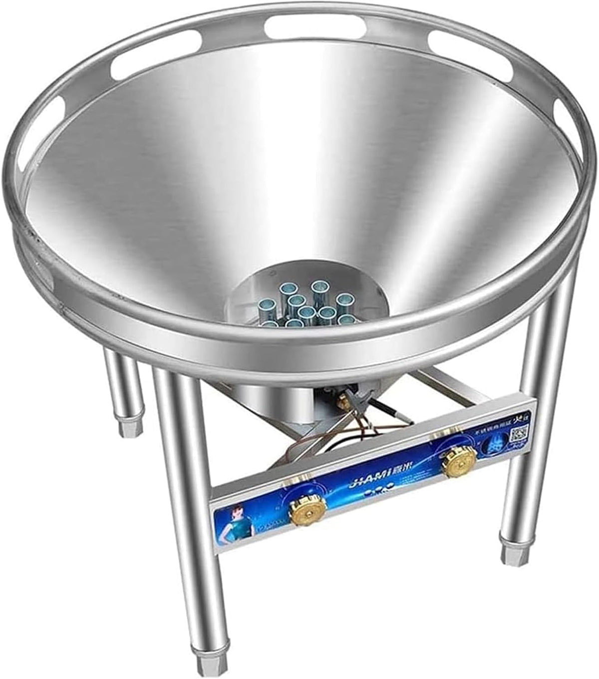 ZYHNNKL Produkt, 80 cm, verstellbar, für Camping, aus Edelstahl und Stahl, Silber