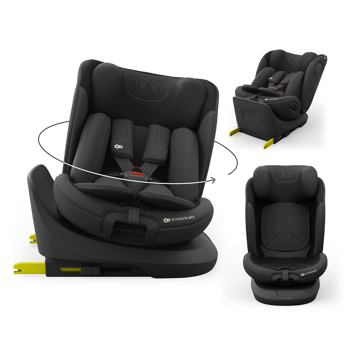 Kinderkraft Autokindersitz, 0–36 kg, 40–150 cm, verstellbar, mit Liegeposition, Schwarz