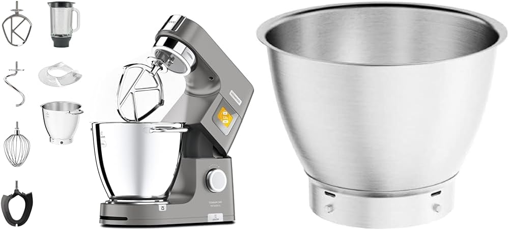 Kenwood KWL90.034SI Küchenmaschine, aus Edelstahl und Stahl, für die Küche, Grau/Silber