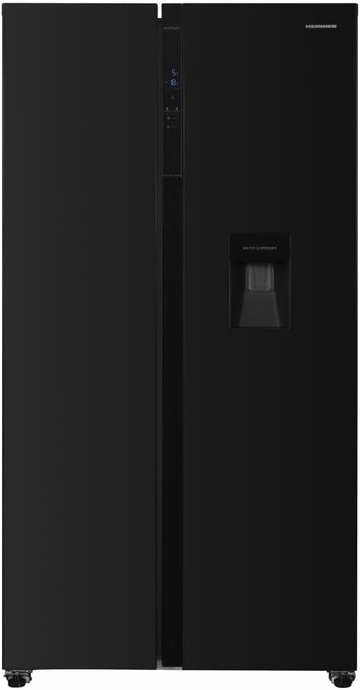 HEINNER HSBS-HS519NFBKE Kühl-Gefrier-Kombination, 519 L, mit LED, Schwarz, aus Edelstahl und Stahl