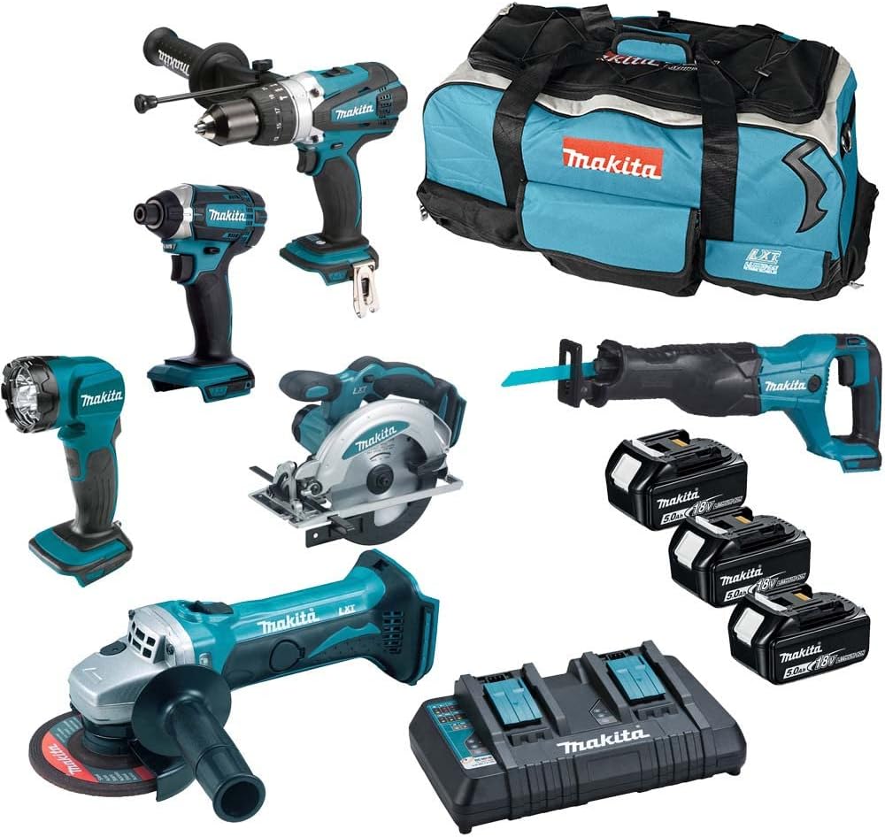 Makita DLX6104TX2 Akku-Bohrschrauber, 18 V, 5,0 Ah, Schwarz/Blau