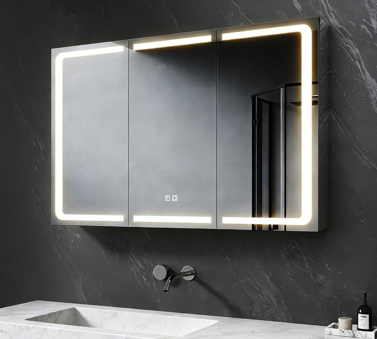 Regal, 100 × 60 × 13 cm, 3 mm, aus Edelstahl und Stahl, verstellbar, höhenverstellbar, mit Stauraum, Silber, SVNR