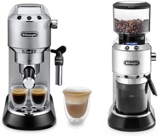 DeLonghi kg520.M Dedica Kaffeemühle ECKG6821.M Kaffeemaschine, verstellbar, Silber/Schwarz, aus Metall