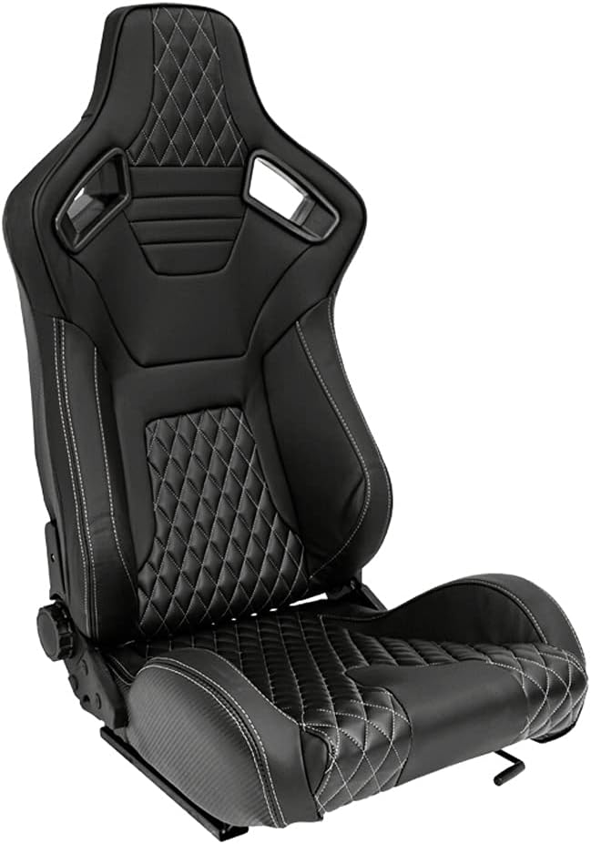 AUTO-STYLE Sportsitze 'AK' Sitze, aus Kunstleder und Leder, verstellbar, Schwarz/Silber