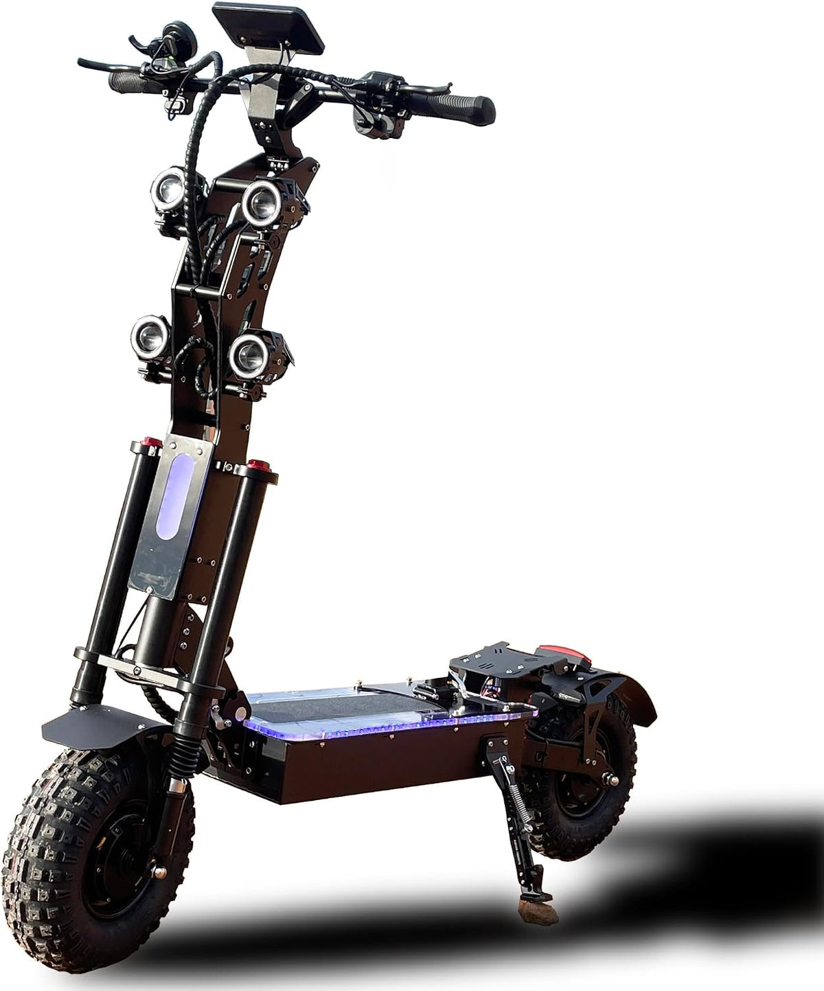 HWWH P4 Elektroscooter, 72 V, 50 Ah, 13 Zoll, mit LED, bürstenlos, Schwarz