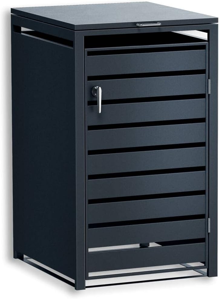 Mülltonnenbox, 240 L, aus Stahl, Anthrazit, Metzler