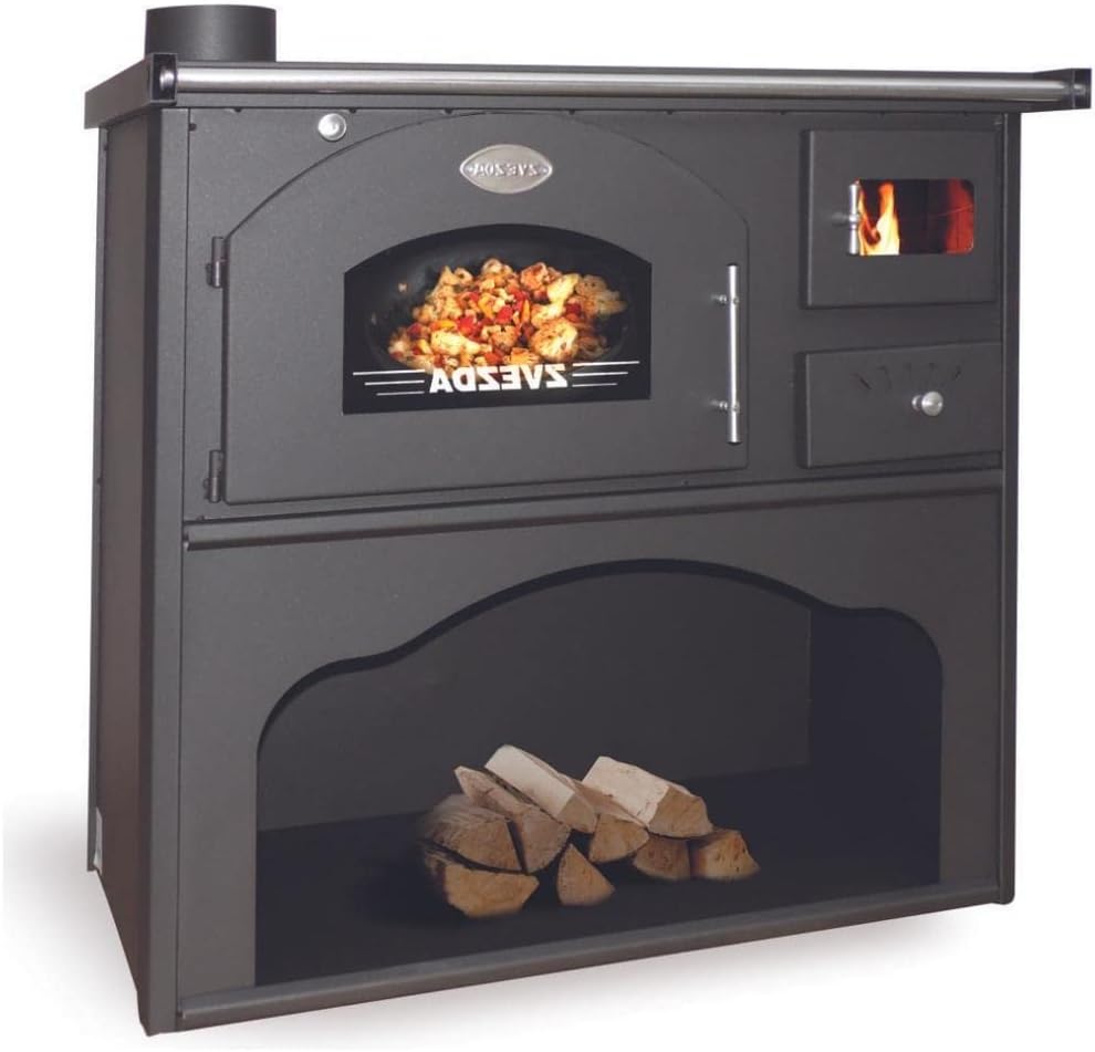 BALKAN ENERGY Modell Classic Kaminöfen, 5.9 kW, für die Küche, Schwarz