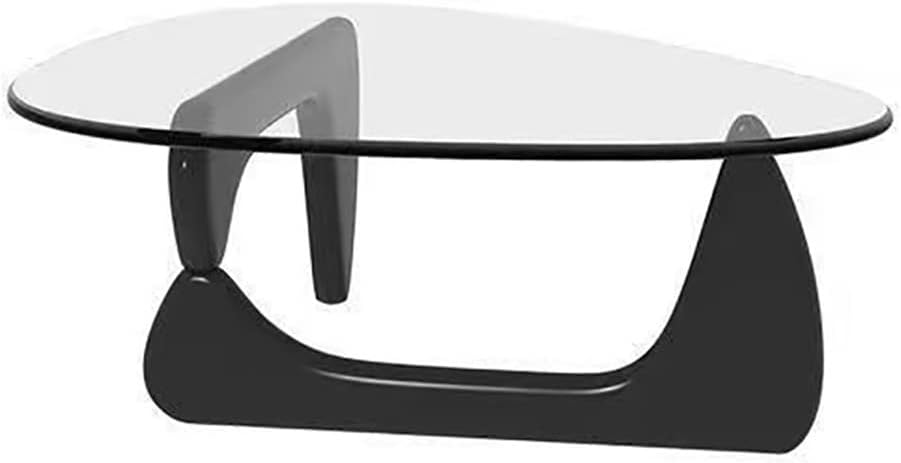 Beistelltisch, aus Massivholz und Glas, für das Wohnzimmer, Schwarz/Transparent, IMYOGI