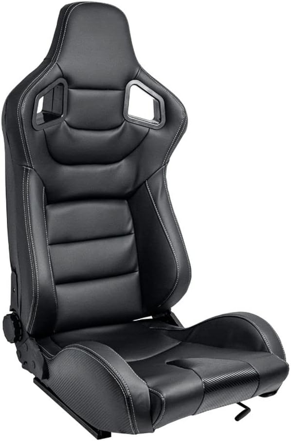 AUTO-STYLE Sportsitze 'RK' Sitze, verstellbar, aus Kunstleder und Leder, Schwarz