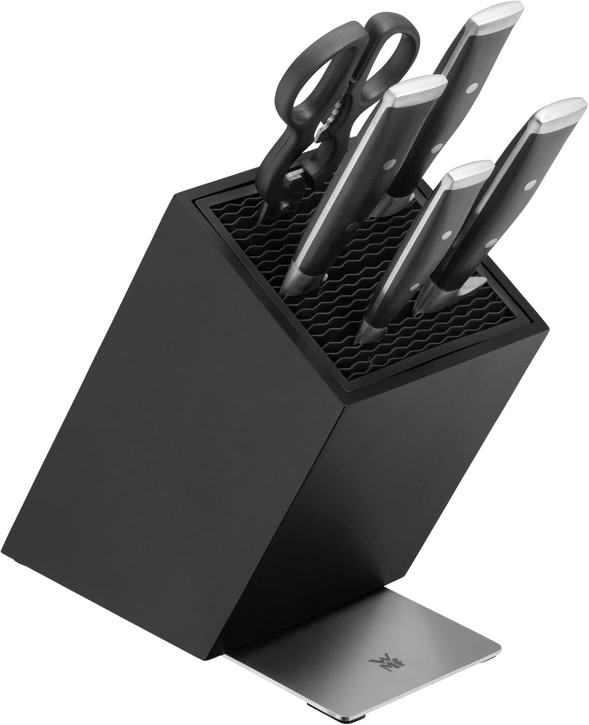 WMF Messerset Messerblock Messerblocksets, mit USB, für die Küche, Schwarz/Silber