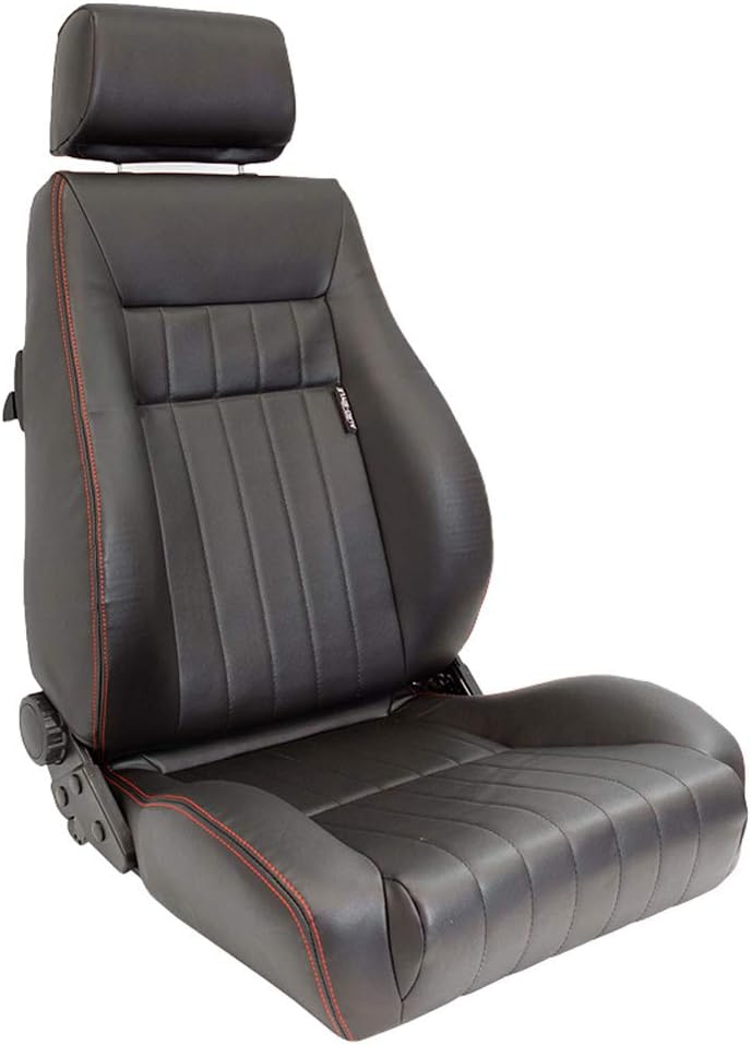 AUTO-STYLE Sitze, verstellbar, aus Kunstleder und Leder, Schwarz/Rot
