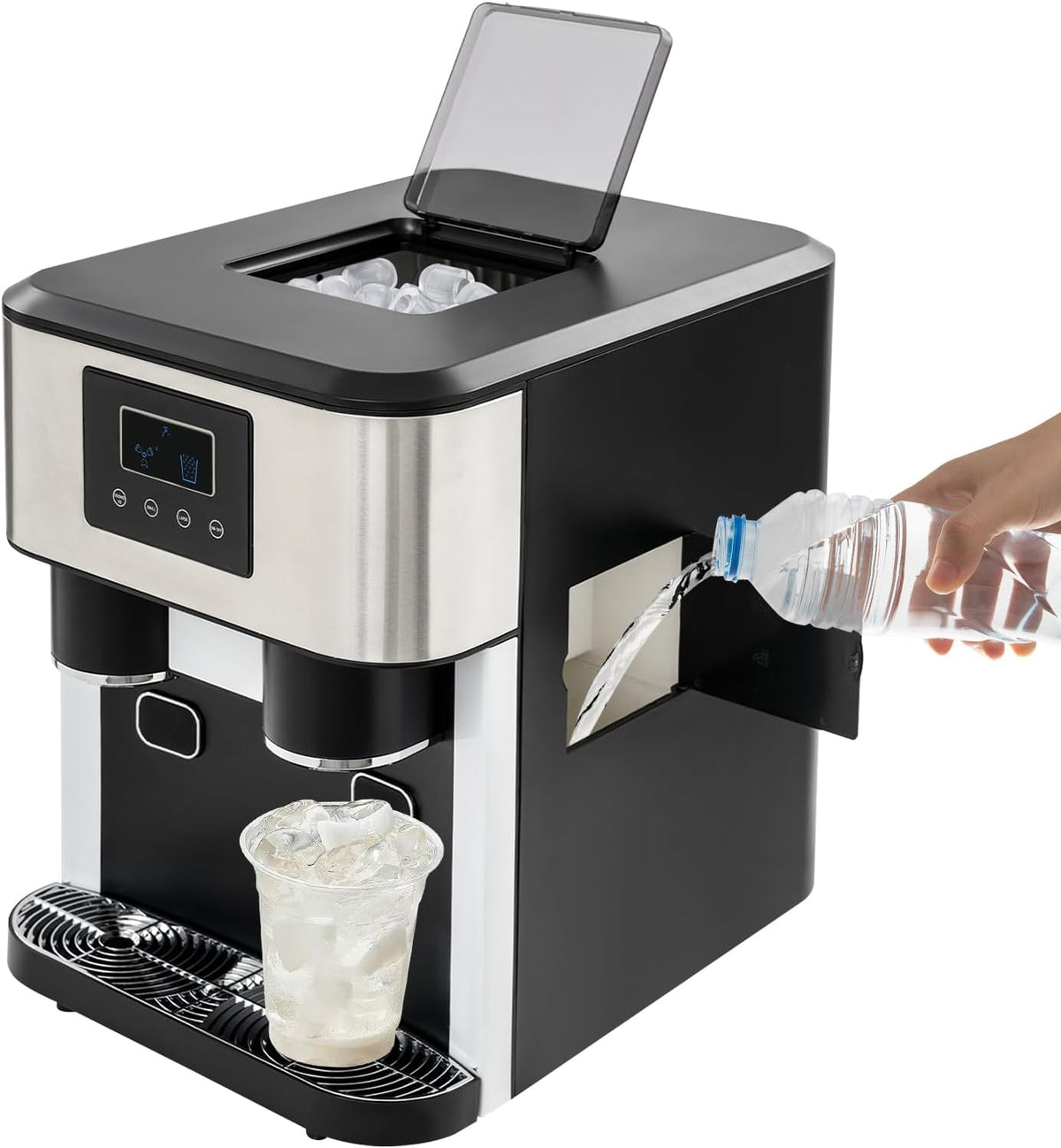 Eiswürfelmaschinen in-1, für das Büro, Schwarz/Silber, TTISJHK