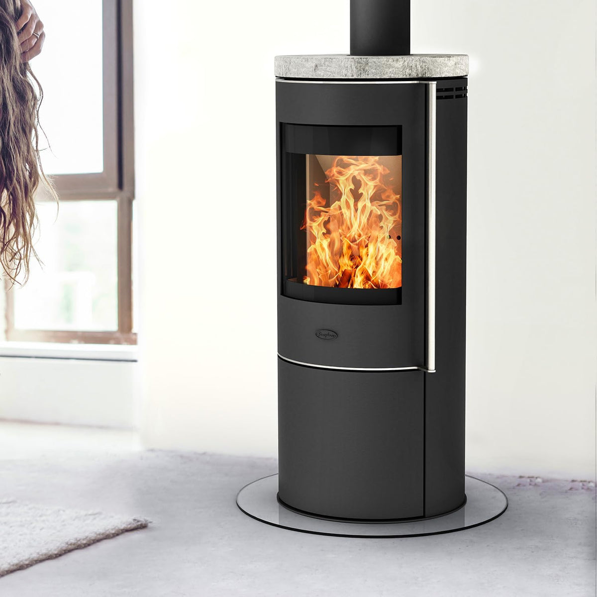 Fireplace E6023 Kaminofen, aus Stahl, Schwarz/Grau