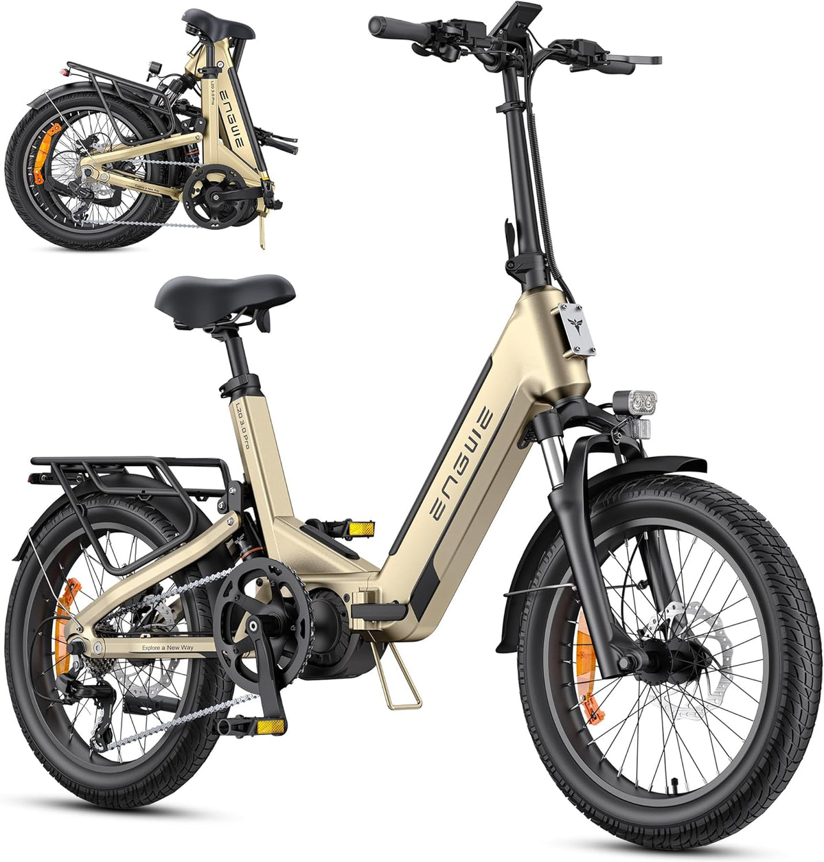 ENGWE E E-Bike, 48 V, 15 Ah, bürstenlos, Gold/Schwarz