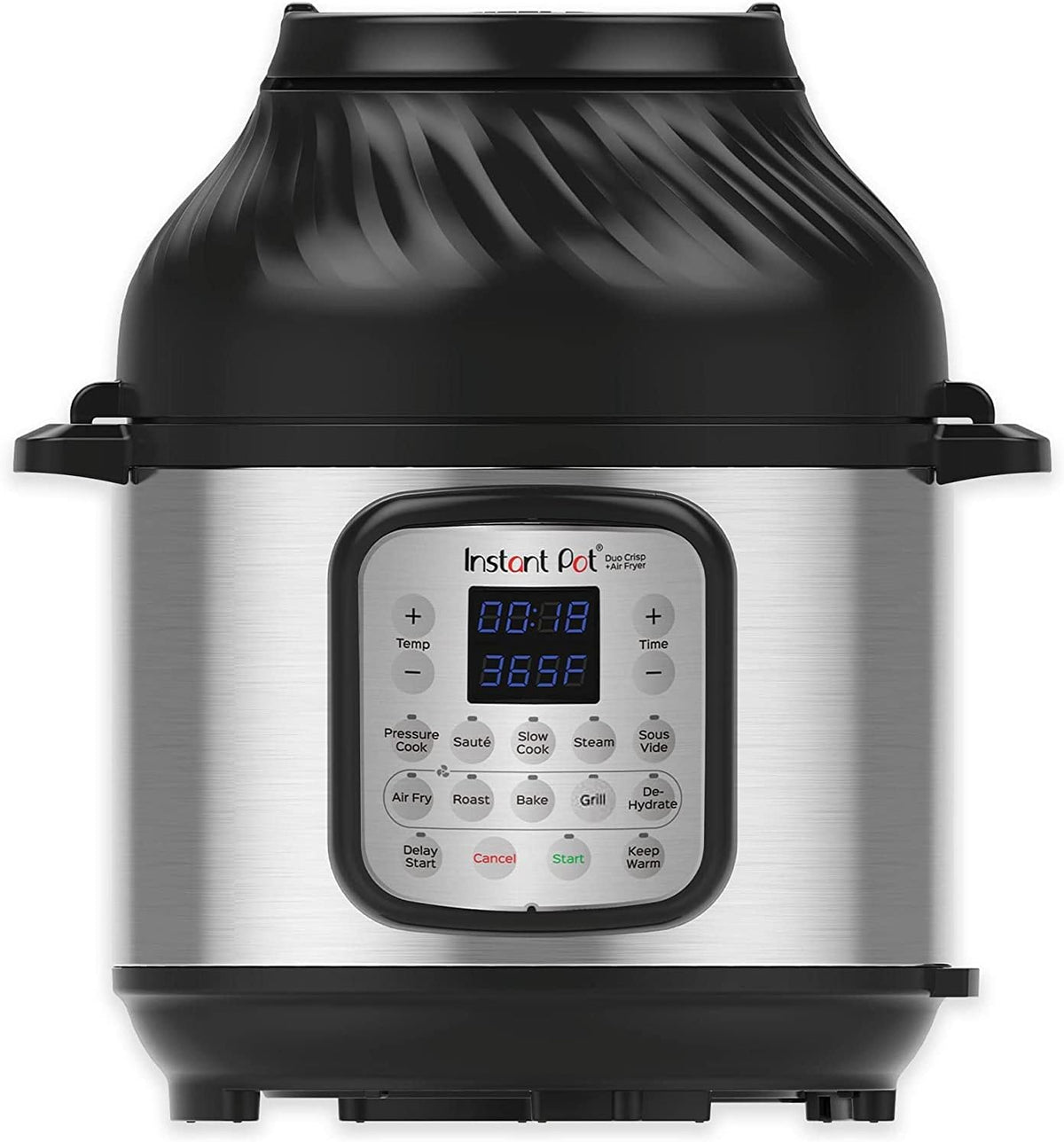 Heißluftfritteuse, 8 L, aus Metall, Schwarz/Silber, Instant Pot