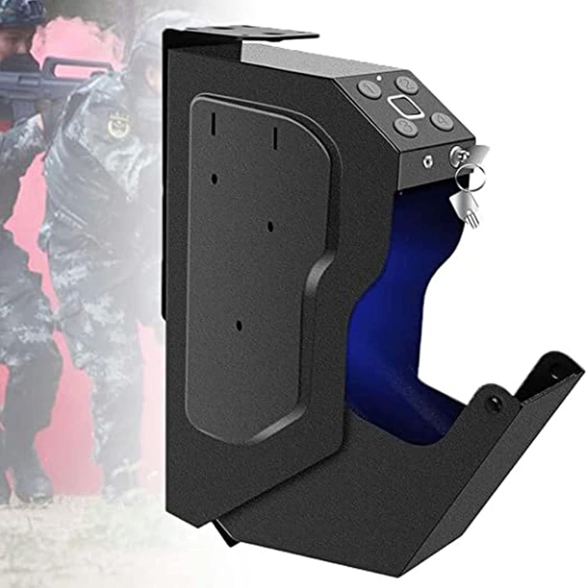 Waffentresore, aus Stahl, Schwarz/Blau, SSQUZA