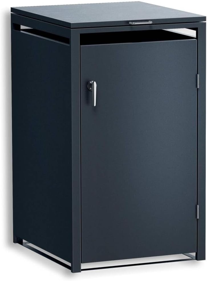Mülltonnenbox, 240 L, aus Stahl, Anthrazit, Metzler