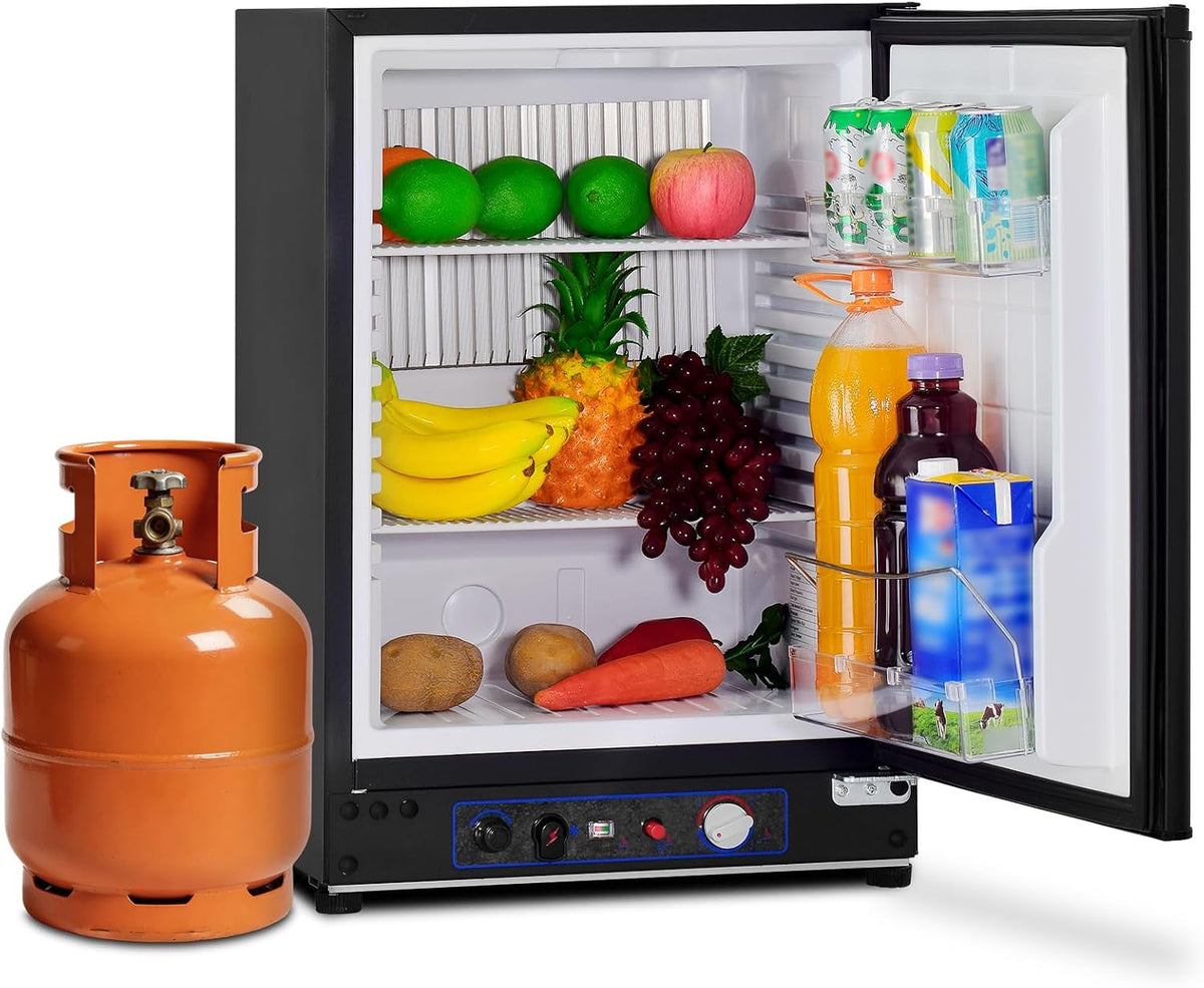 Kühlschrank, 60 L, 12 V, 230 V, für Camping, Schwarz, SMETA