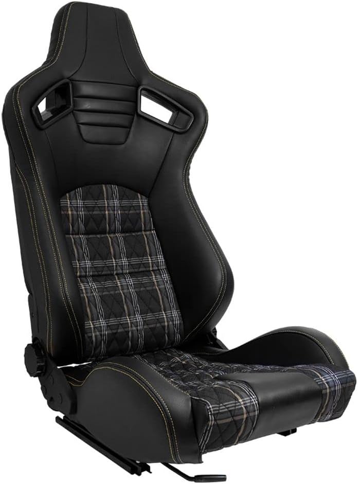 AUTO-STYLE Sitze, aus Kunstleder und Leder, verstellbar, Schwarz/Gelb