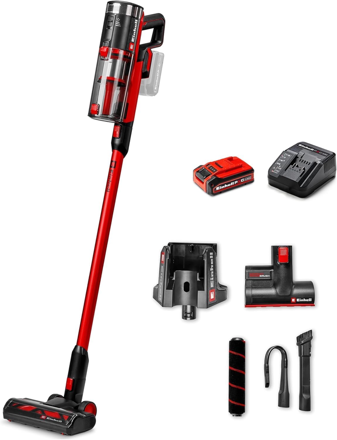 Einhell Staubsauger, 18 V, Rot/Schwarz, mit LED, bürstenlos