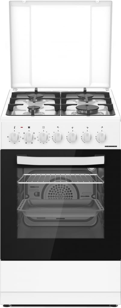 HEINNER HFSC-S65MIXF-WH Backofen, 50 × 60 cm, mit Timer, mit Stauraum, Weiß/Schwarz