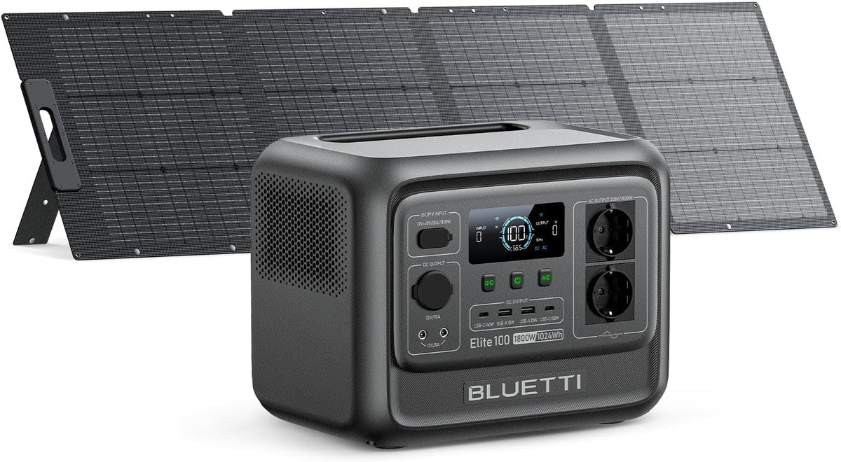 Stromerzeuger V2, 200 W, 1800 W, 1024 Wh, mit WLAN, für Camping, Schwarz, BLUETTI