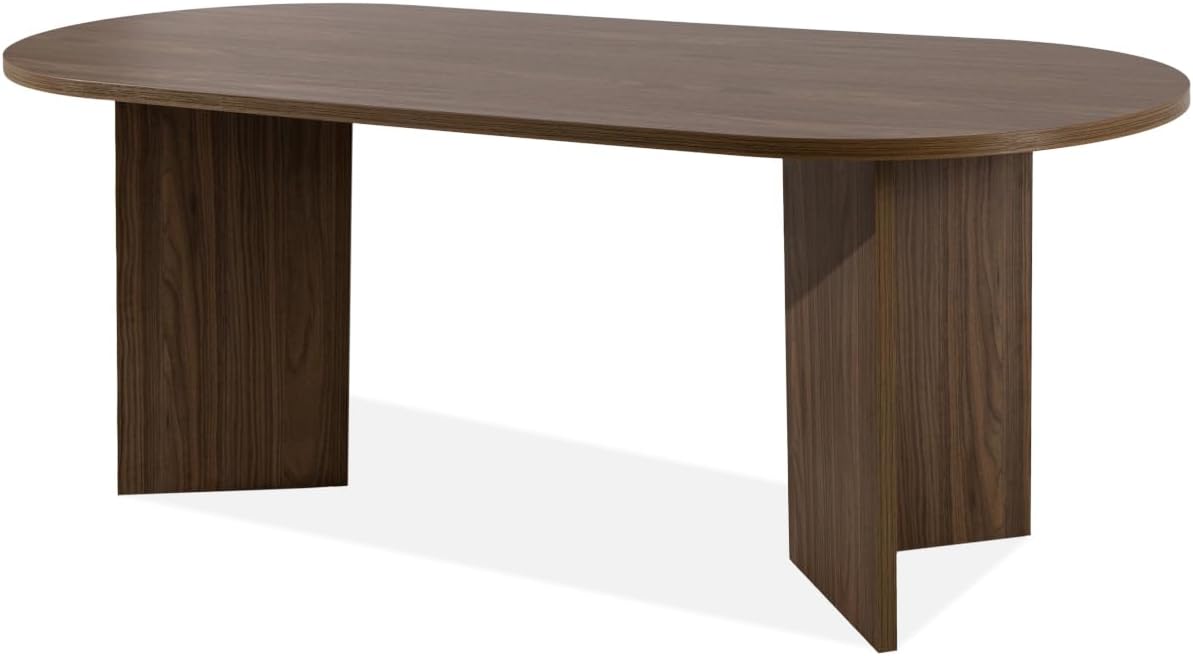 Esstisch, 90 × 204 cm, für die Küche, Dunkel Nuss, konsimo
