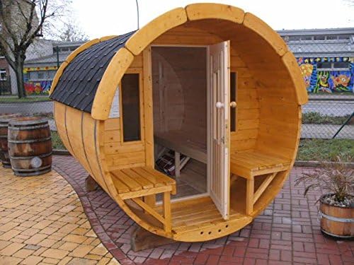 JUNIT GFF19251 Sauna, 1,9 m, für den Garten und die Terrasse, Holz/Natur/Schwarz