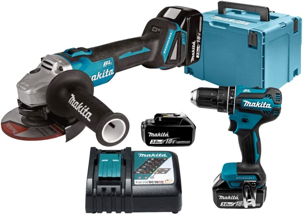 Makita DLX2334J Werkzeugakkus, 18 V, Blau/Schwarz/Silber
