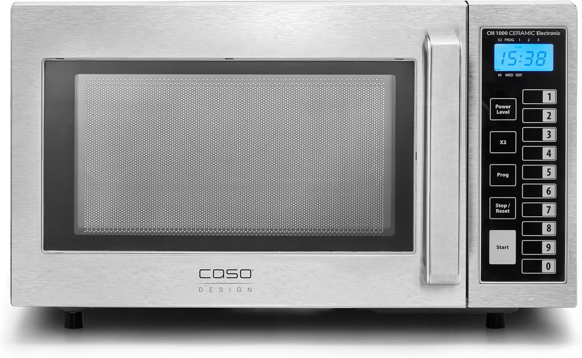 Caso CM1000 Mikrowelle, Silber/Schwarz, mit Timer, verstellbar