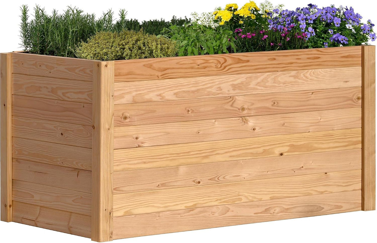 Hochbeete-Kit, 750 L, für den Garten, aus Massivholz und Glas, dobar
