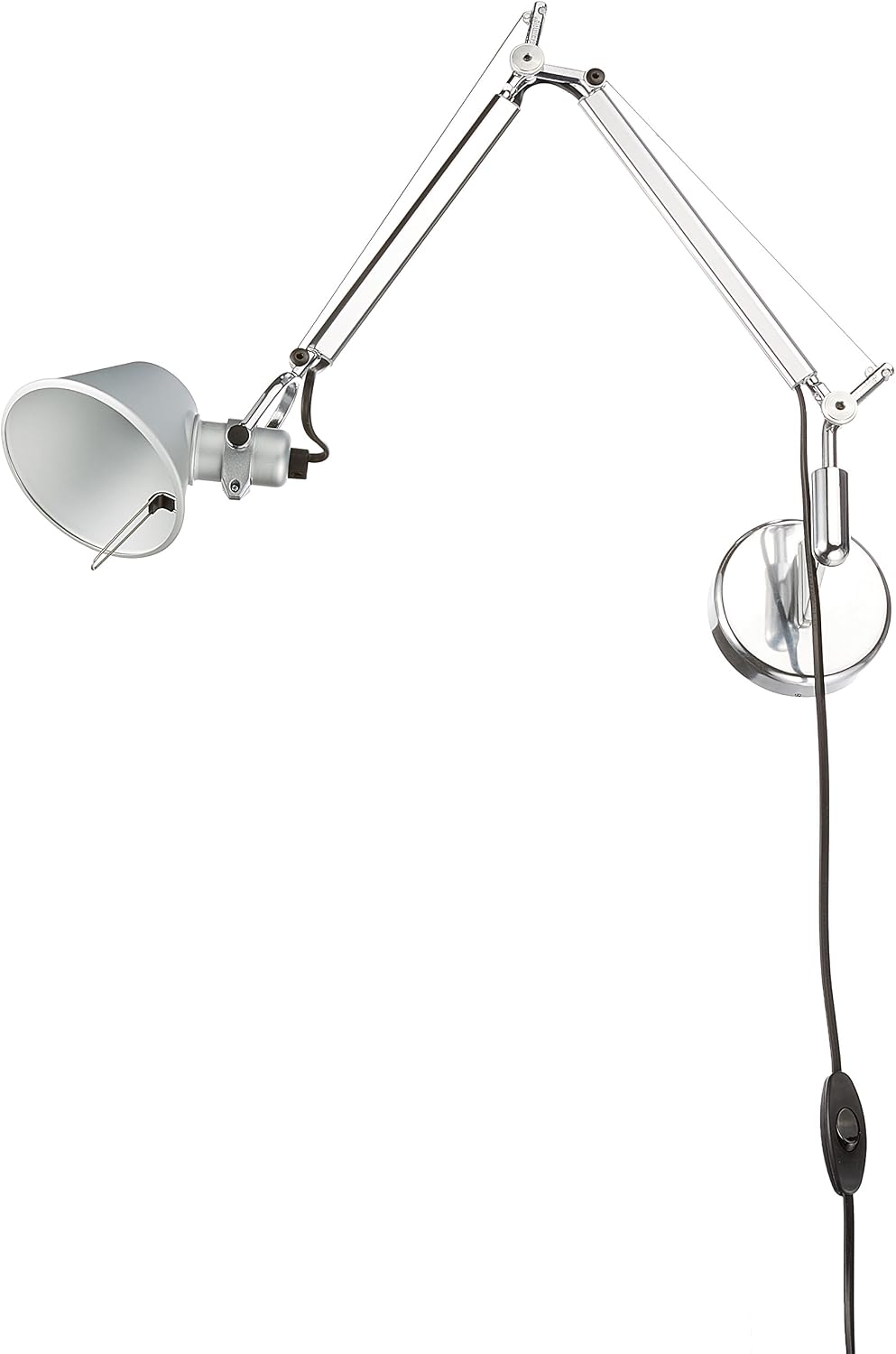 Artemide Tolomeo Tischleuchte Wandleuchten, 41 cm, 24V, aus Aluminium, Silber