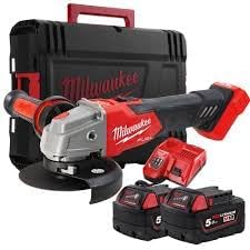 Milwaukee M18FSAG125XB-502X Winkelschleifer, 5,0 Ah, Schwarz/Rot
