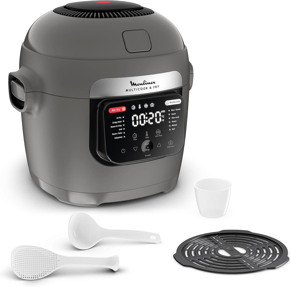 Moulinex MZ730BF0 Heißluftfritteuse, 6 L, Grau