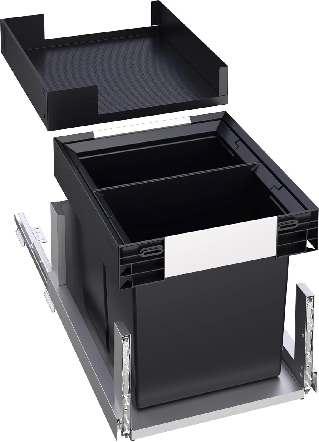 Blanco Botton Pro 45/2 Manuell Küchenabfalleimer, 45,1 × 35,3 × 44,2 cm, 400 mm, Schwarz/Silber