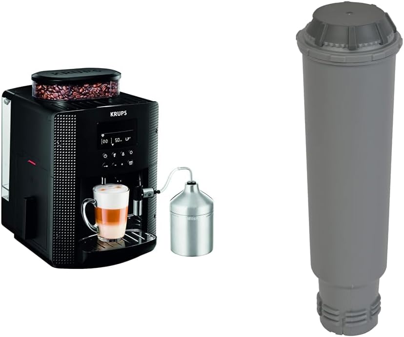 Kaffeevollautomat EA8160, 15 bar, mit Selbstreinigung, Schwarz/Silber, Krups