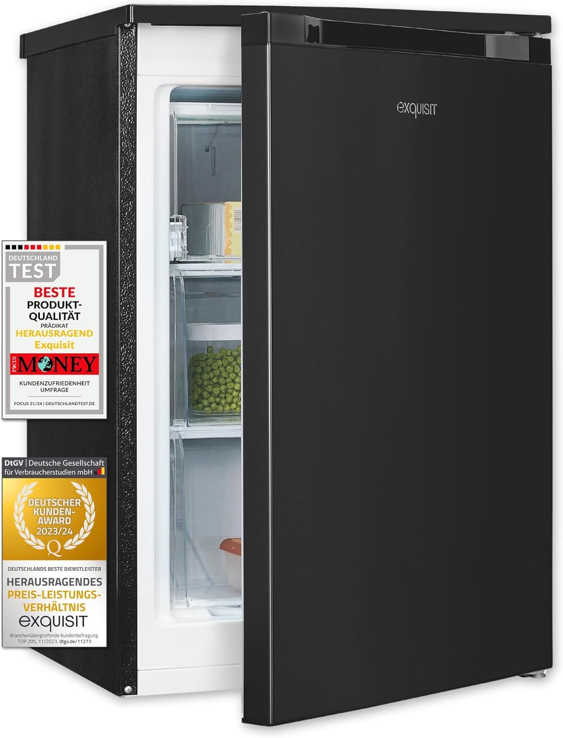 Gefrierschrank GS81-051C, 85 L, höhenverstellbar, Anthrazit, Exquisit