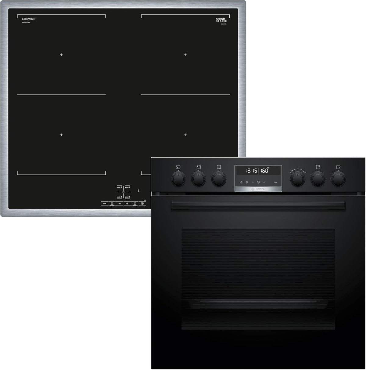 Siemens HND677LS62 Kochfeld, 60 × 60 cm, Schwarz/Edelstahl, mit Selbstreinigung, mit LED, aus Edelstahl und Stahl