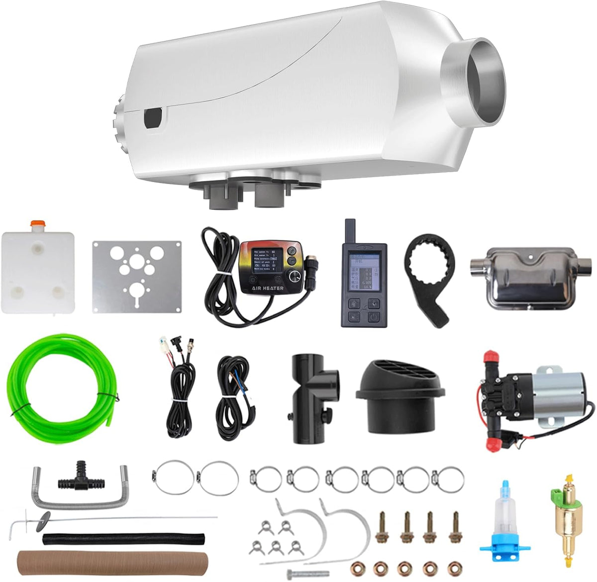 ZQT ZQTechnology Heizöfen, 8 kW, 12 V, mit Fernbedienung, Weiß/Schwarz/Grün/Rot